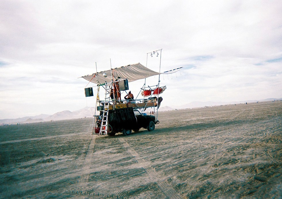 car strap gear carry luggage truck burning man photo
