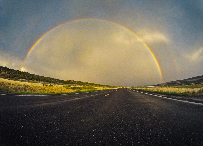road rainbow highway prairie vast open range wyoming montana