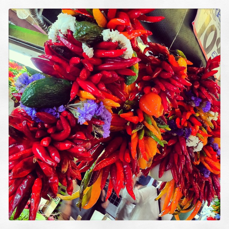 Hot peppers at Pike Street Market, Seattle, WA