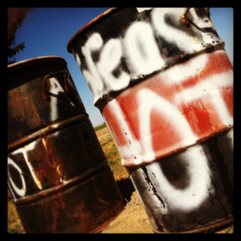 Hot grease barrels outside of a wine and BBQ festival near Kennewick, WA