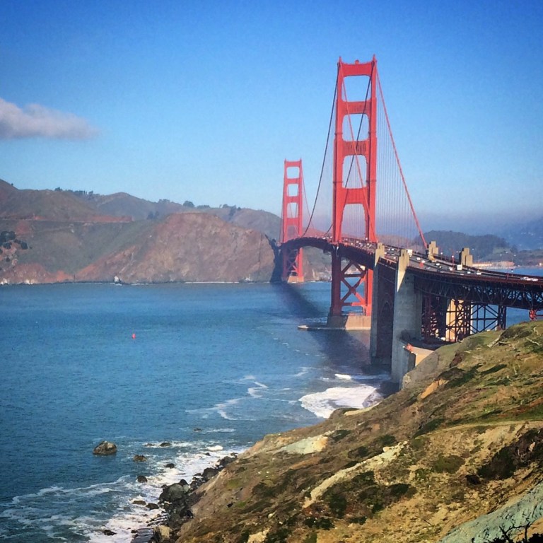 I was lucky to visit on a blue-sky day (one of the few positives of the crippling drought) and the Golden Gate nearly glowed against the blue sky. I guess I'll have to wait until next time to see the iconic fog roll in past this sentinel.