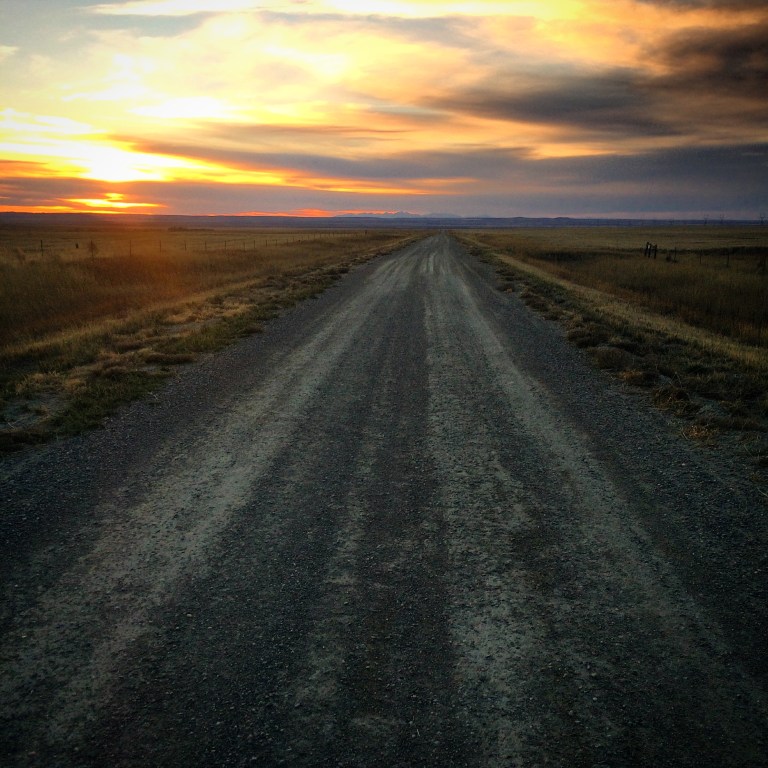 Gravel road, Acton, Montana.